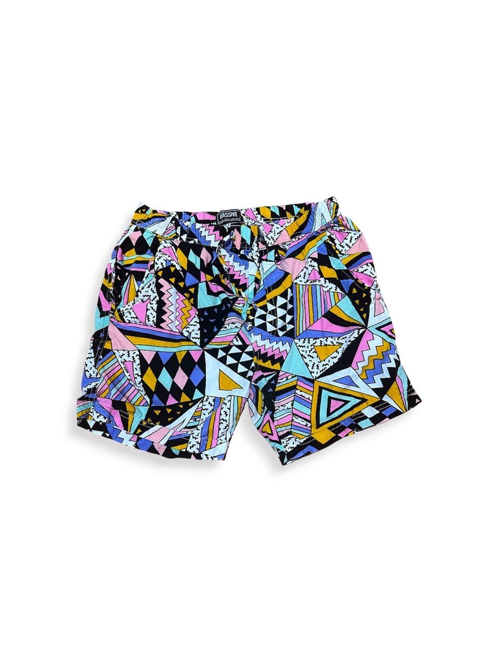 Massive Men's Large Multicolor Geometric Shorts 80s 90s Vintage Style Abstract P